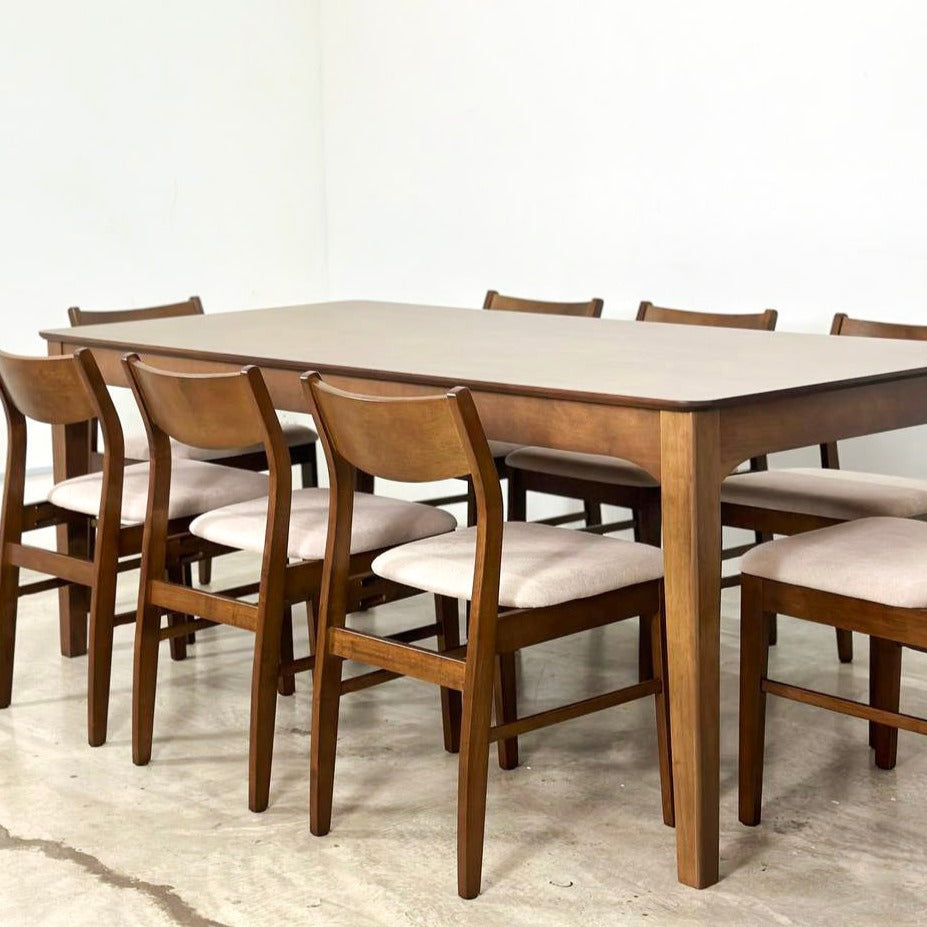 Hailey 1.97m Solid Wood Dining Table with Terra Chair