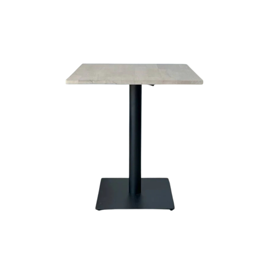 Square Solid Wood Cafe Table (Metal Plate Leg)