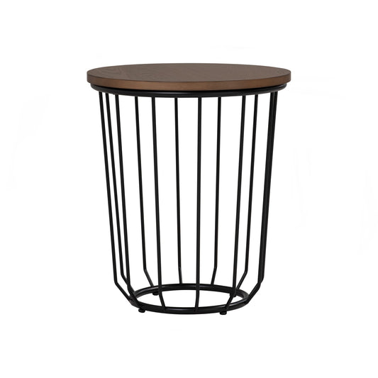 Felix Round Side Table in Medium Brown
