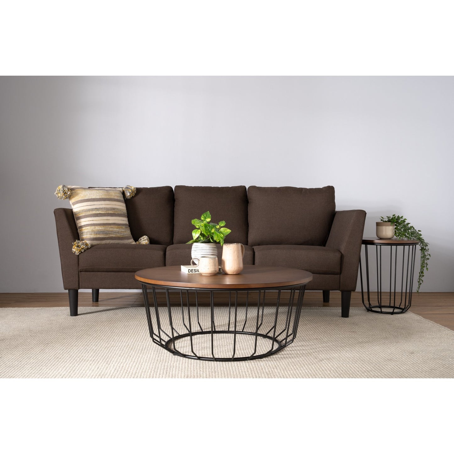 Felix Round Coffee Table in Medium Brown