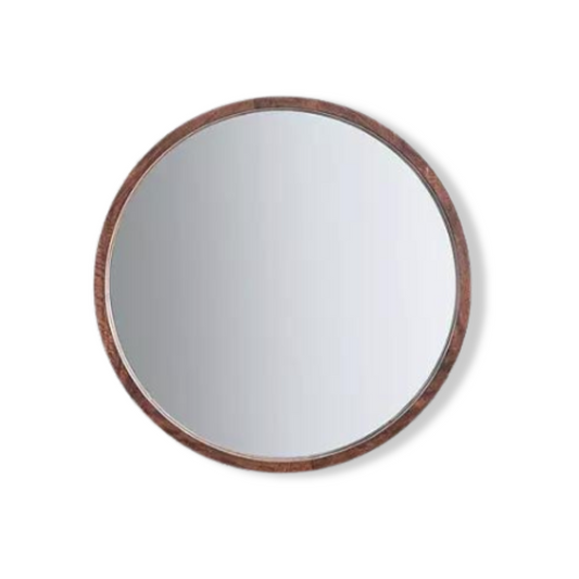 Myra Solid Wood Round Mirror (60cm)