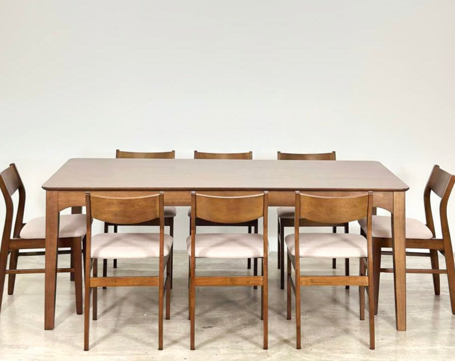 Hailey 1.97m Solid Wood Dining Table with Terra Chair