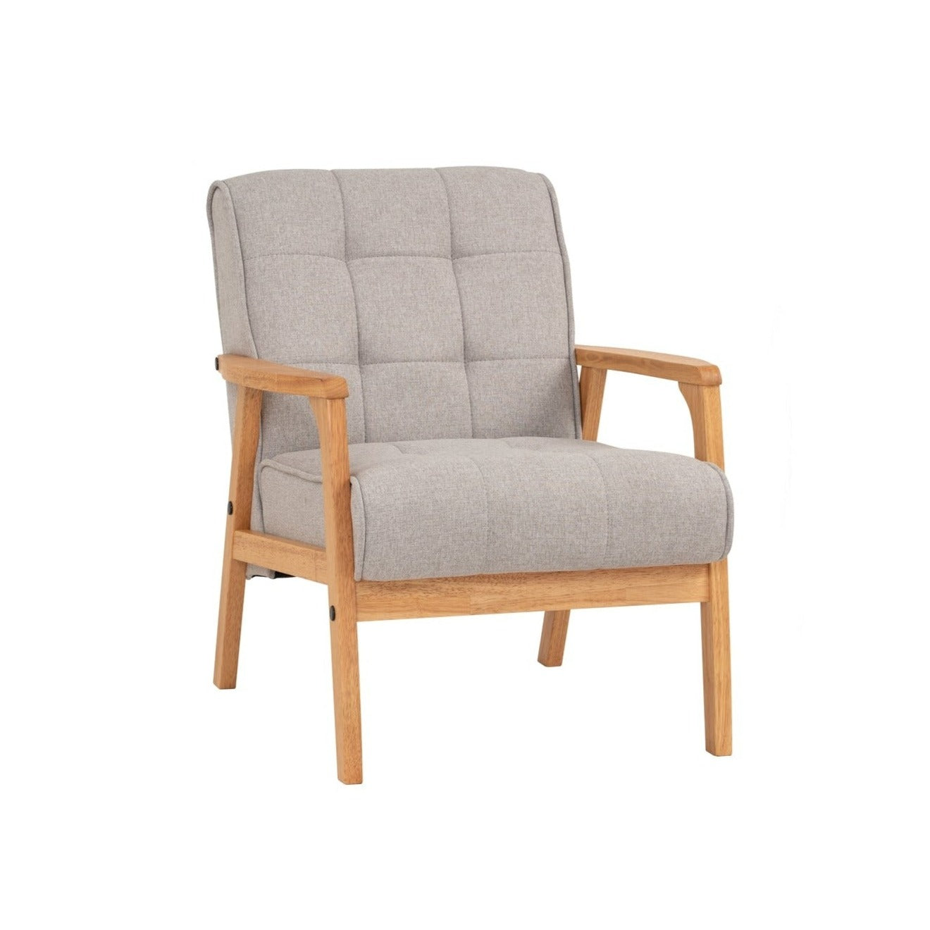 Denver 1 Seater in Light Grey Fabric