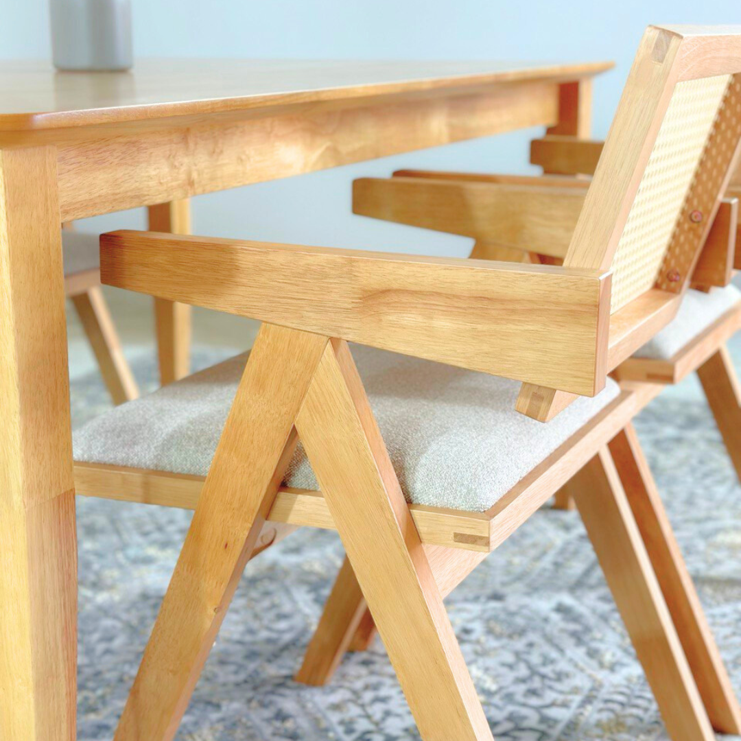 Osaka 1.5m Dining Table with Osaka Chairs in Natural