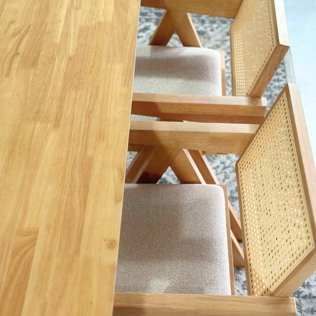 Osaka 1.5m Dining Table with Osaka Chairs in Natural