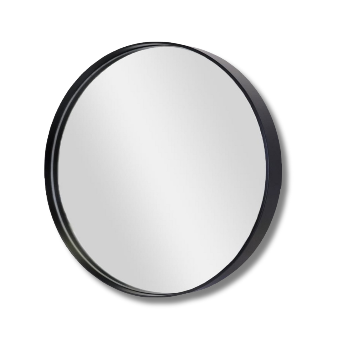 Myra Solid Wood Round Mirror (68cm)