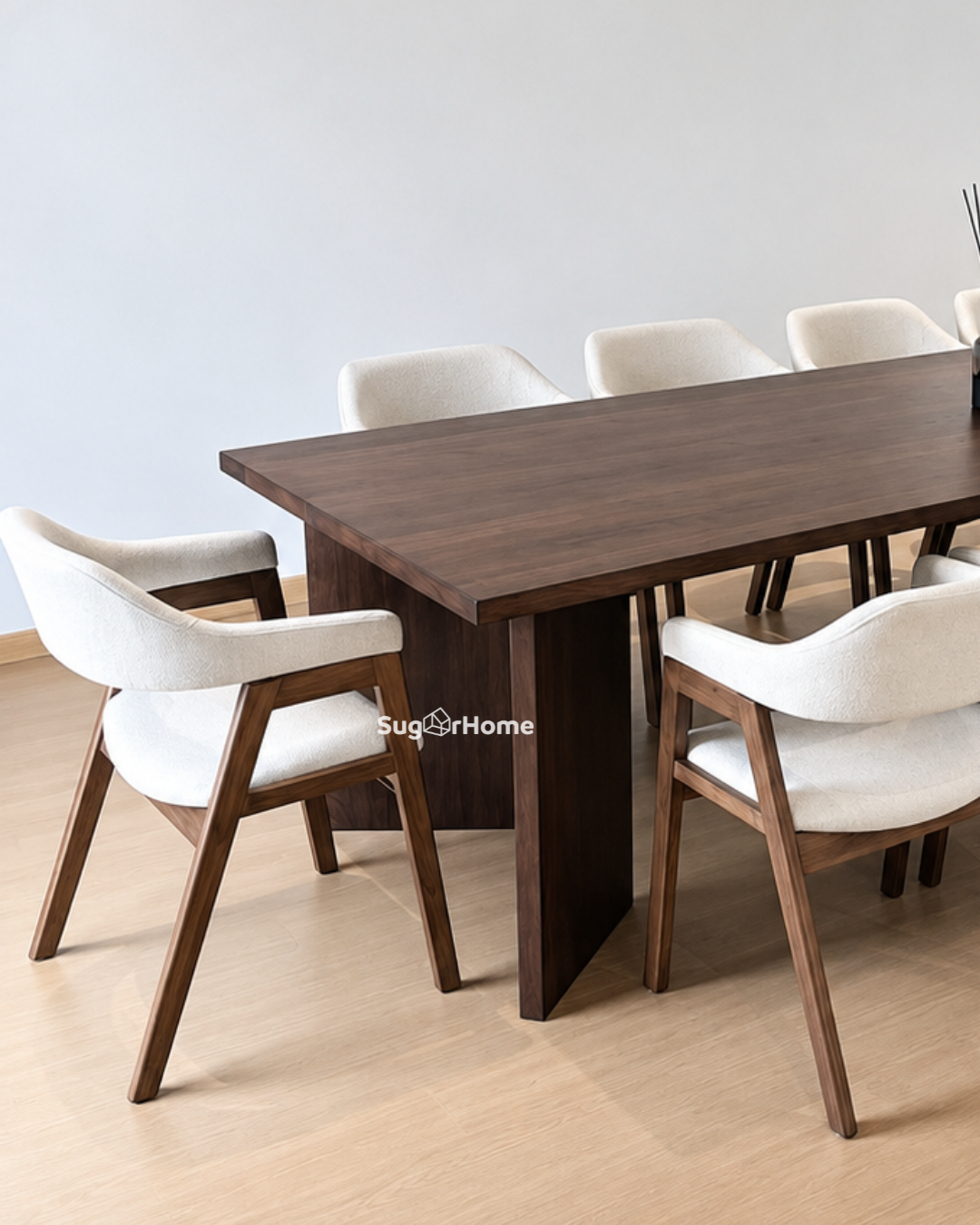 Andika Nyatoh 3.0m Flatton Leg Dining Table with Belle Chairs