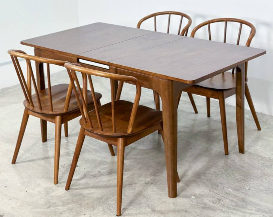 Pecan Extension 1.3m - 1.6m Dining Table with Harper Chair
