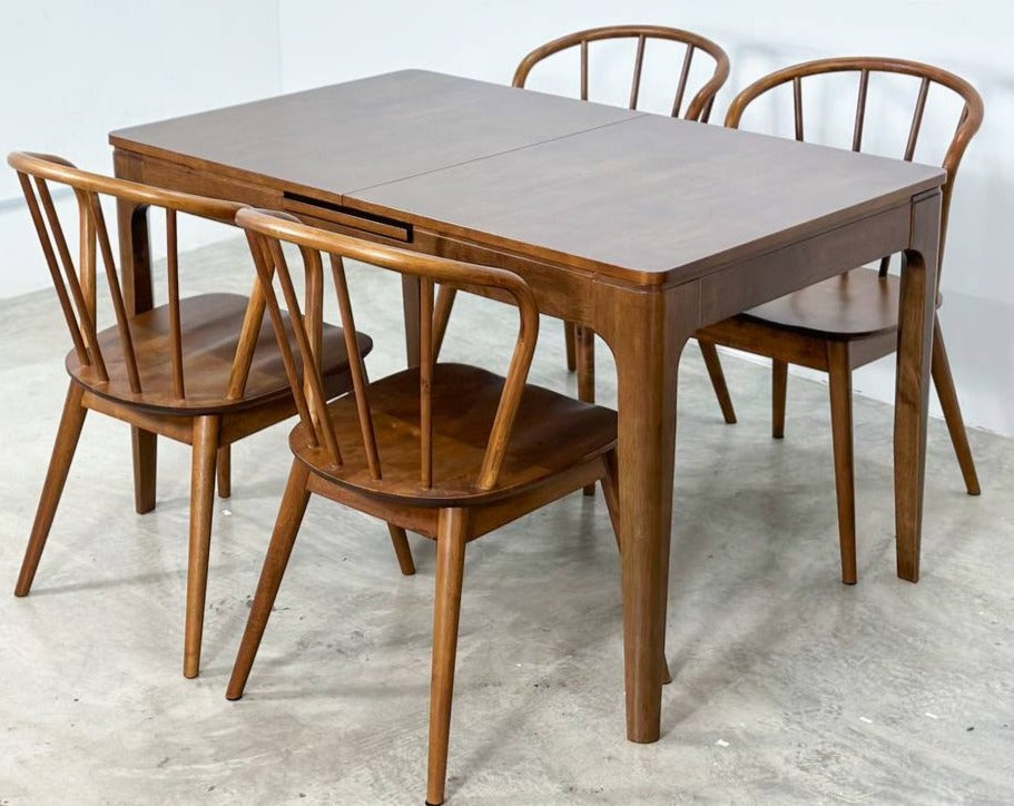 Pecan Extension 1.3m - 1.6m Dining Table with Harper Chair