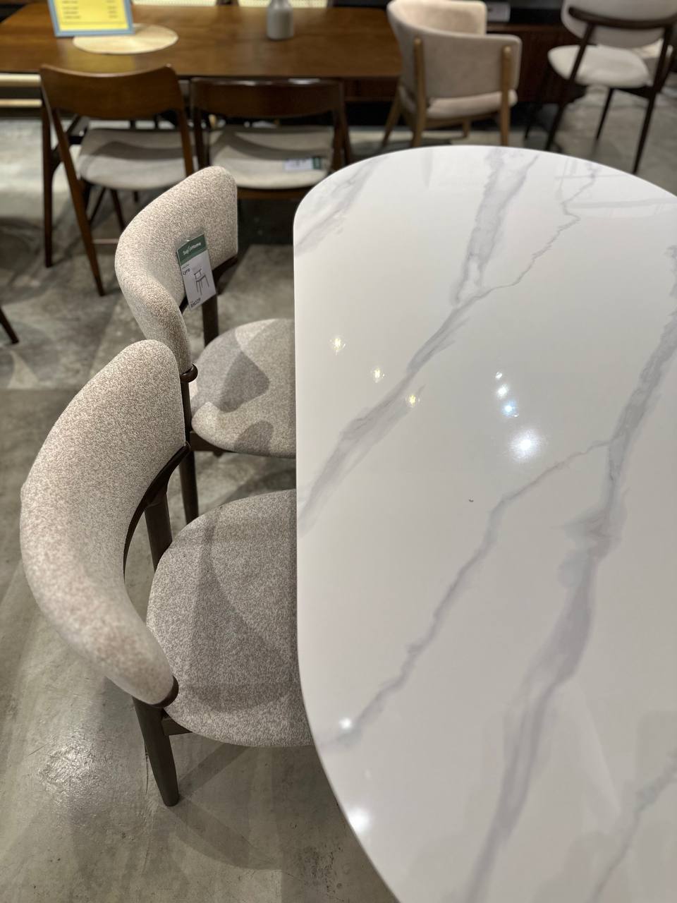 Tiara 1.8m Sintered Stone Dining Table with Lyra Chairs
