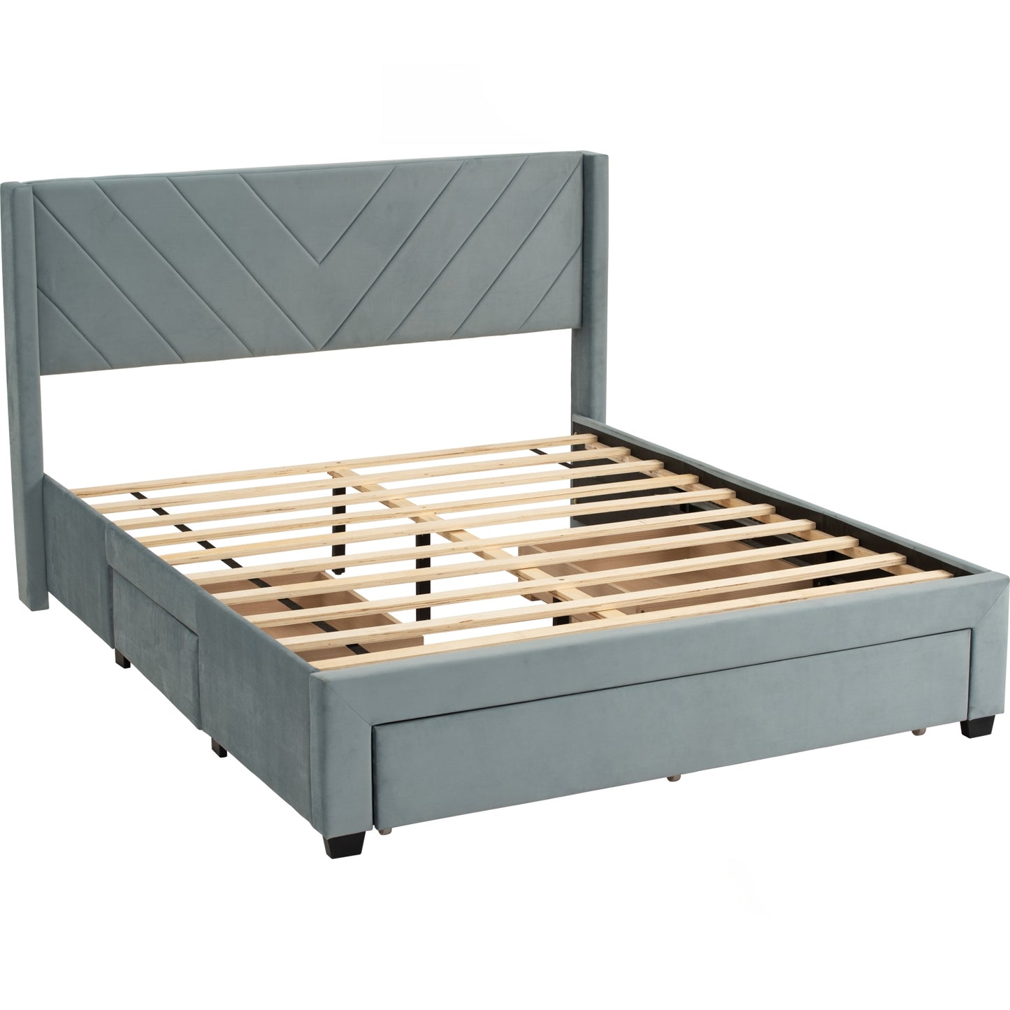 Tricia Queen Frame Bed with Drawer Storage