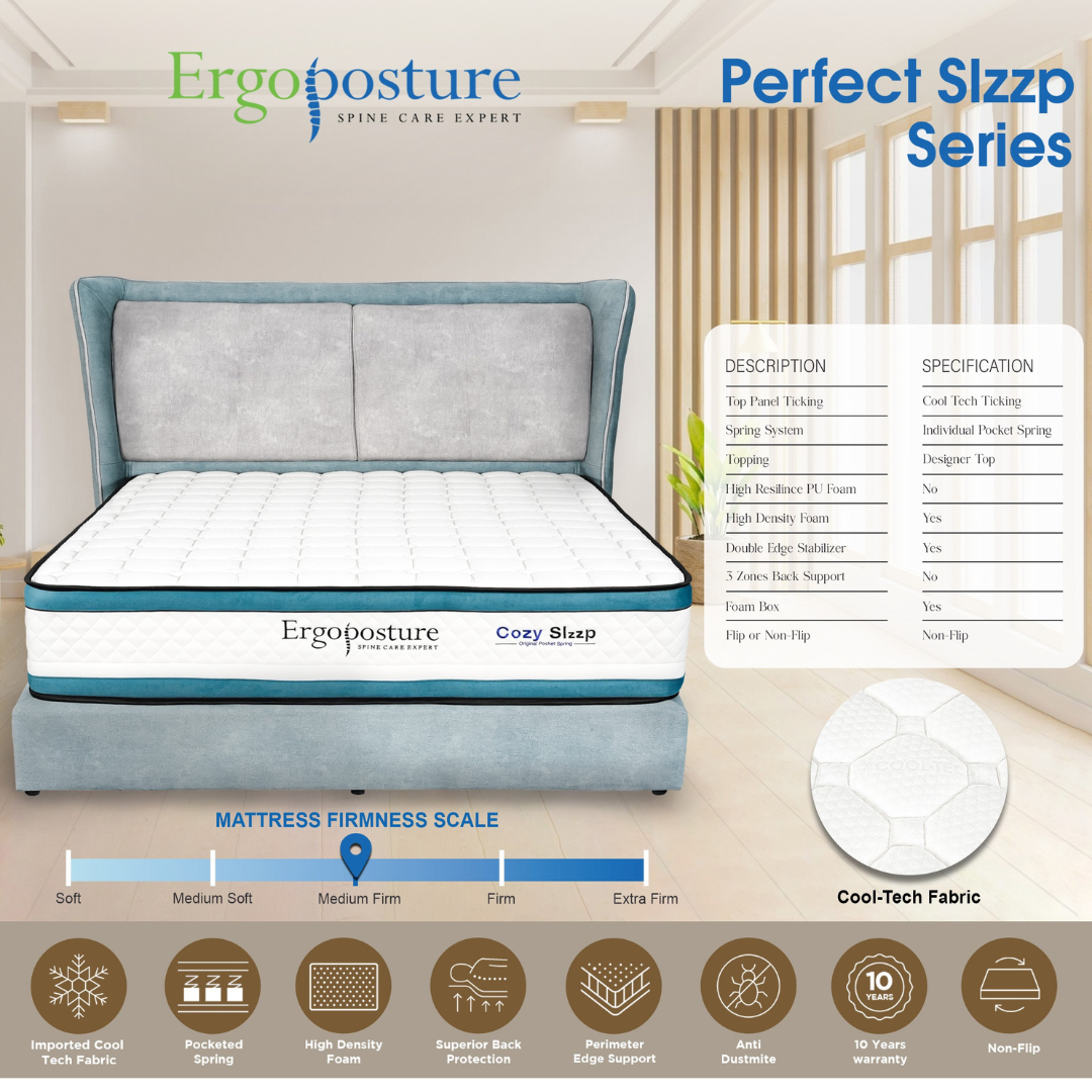 Dahlia Divan Bed + Cozy Slzzp Mattress (12')