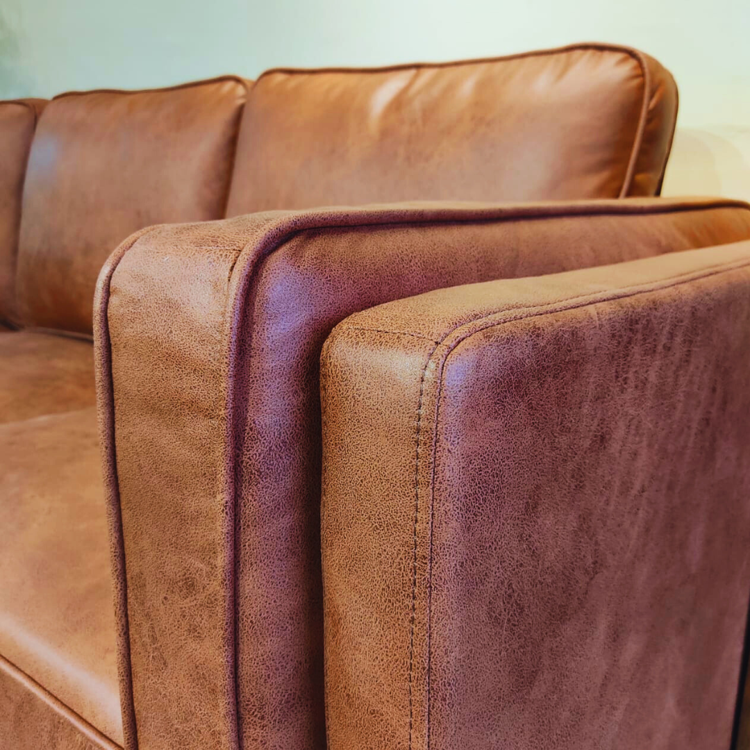 Hudson 3 seater Sofa Leather Look Fabric