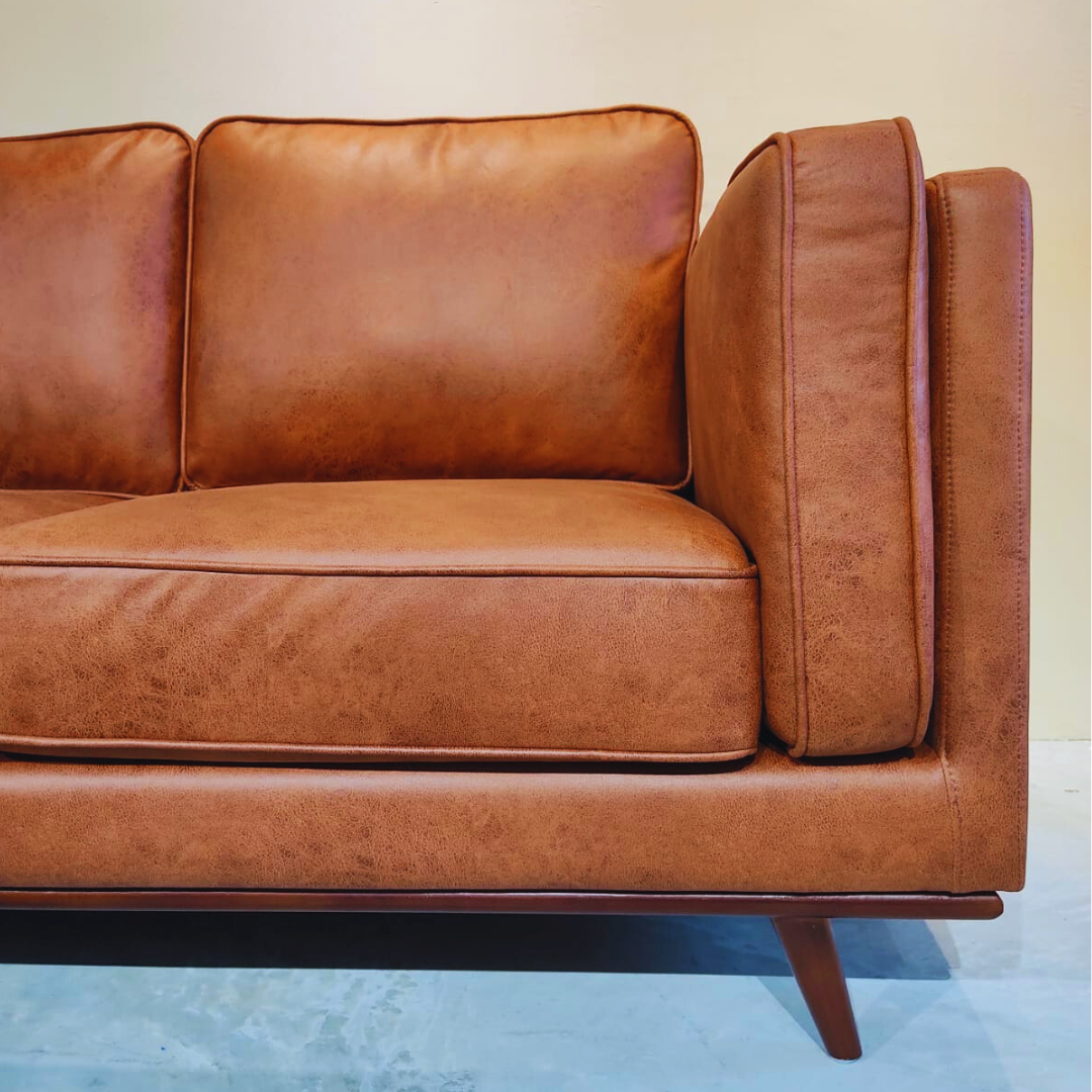 Hudson 3 seater Sofa Leather Look Fabric