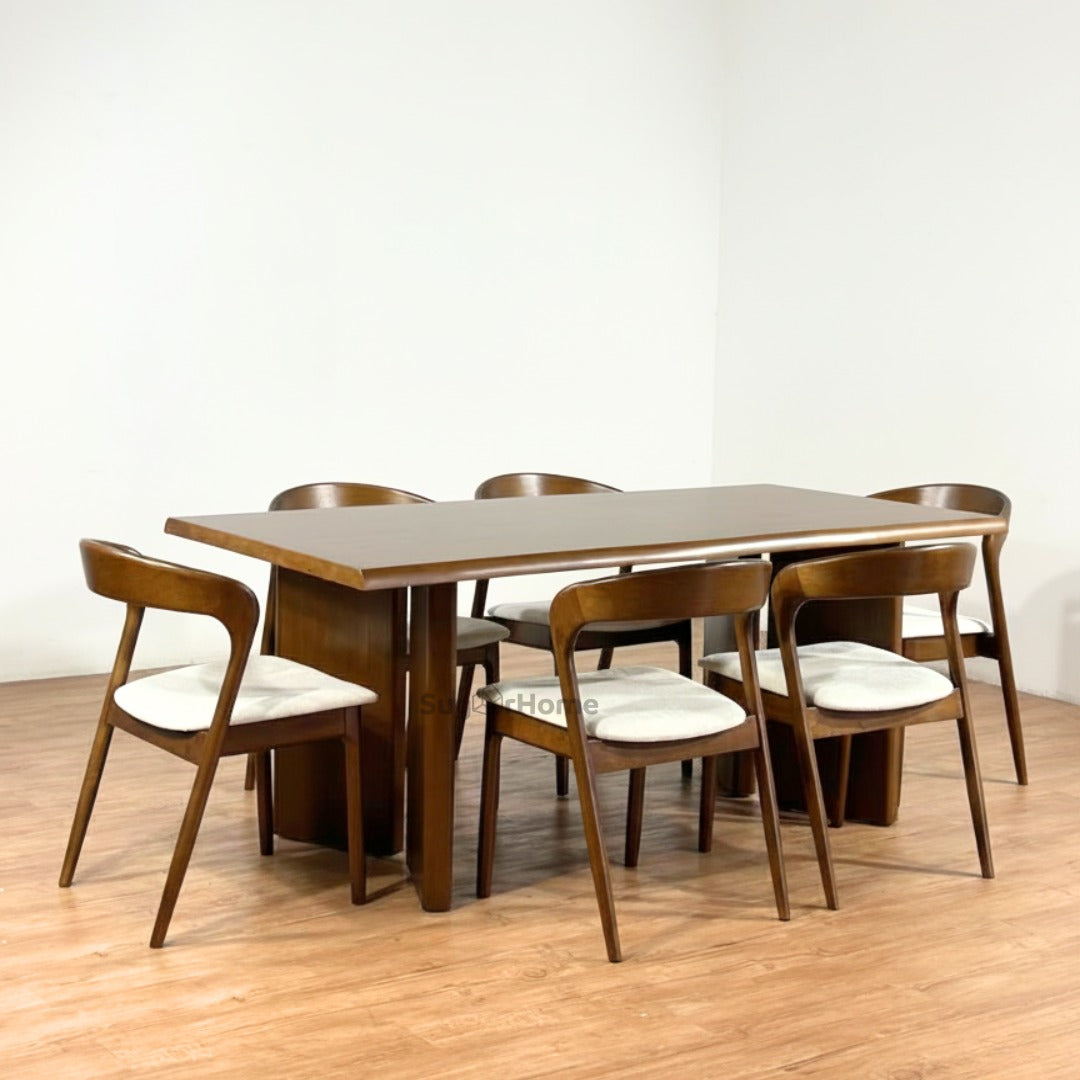 Indra 1.8m Dining Table with Indra Chairs