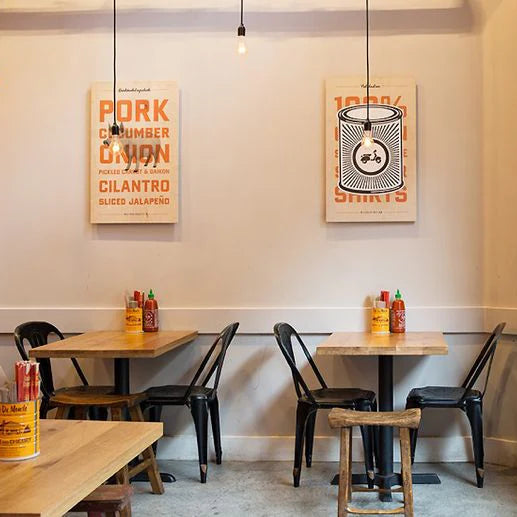 Square Solid Wood Cafe Table (Rocket Leg)