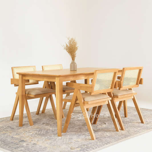 Osaka 1.5m Dining Table with Osaka Chairs in Natural