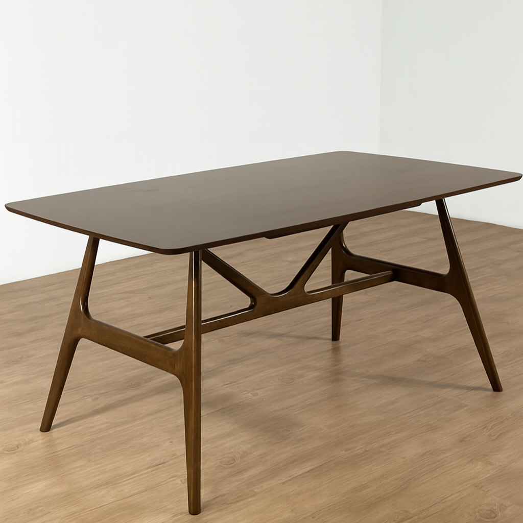 Alina 1.5m Dining Table with Ryan Chairs in Medium Brown