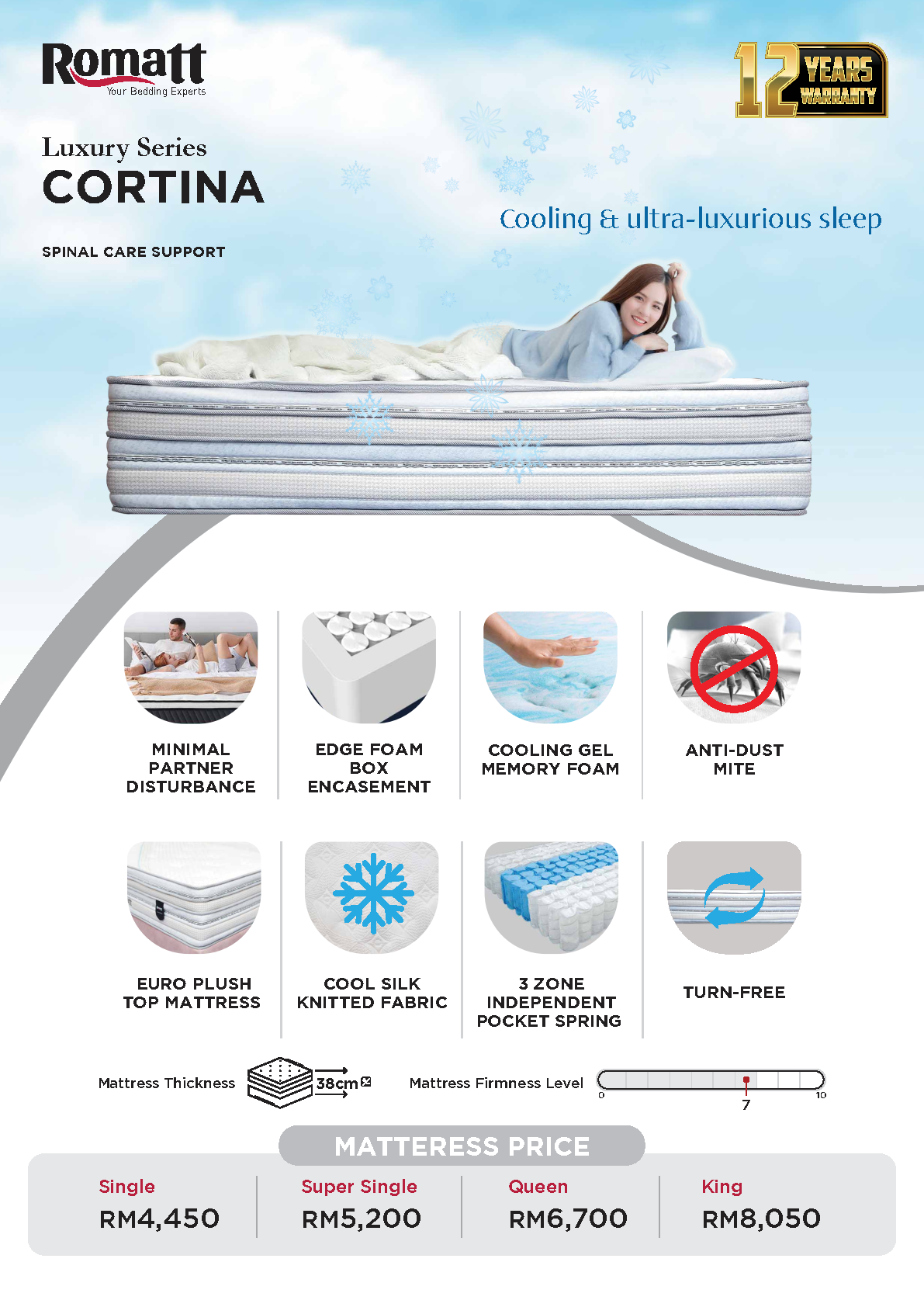 Romatt Cortina Mattress (15")