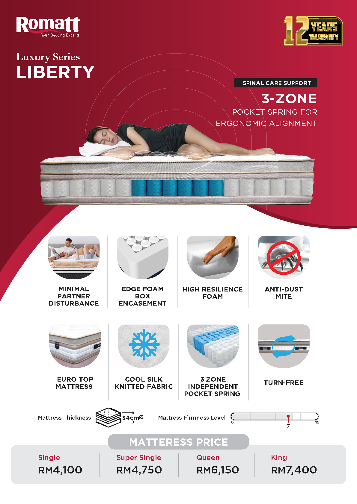Romatt Liberty Mattress (13.4")