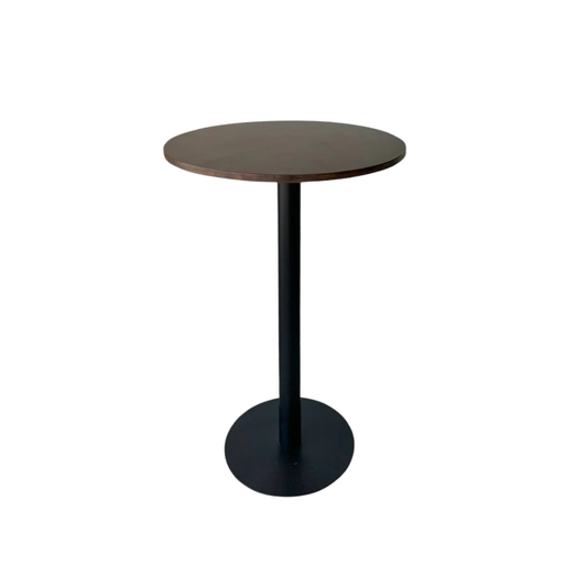 Round Solid Wood Bar Table in Walnut