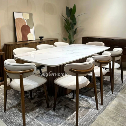 Amber 2.1m Marble Dining Table with Nera Chairs