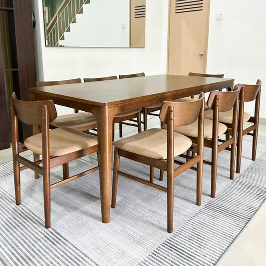 Arjuna 1.8m Dining Table with Mocha Chairs