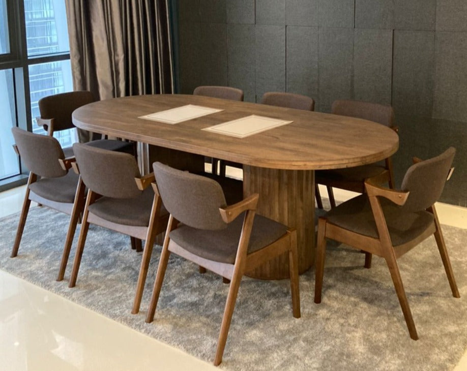Edward 2.1m Solid Dining Table with Zack Chairs