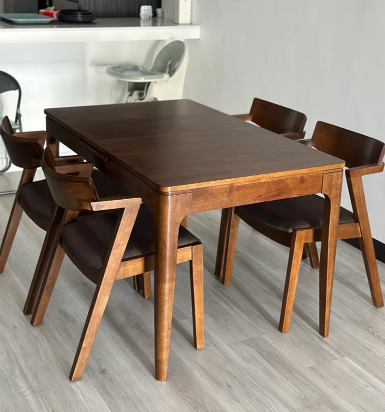 Pecan Extension Dining Table with Zoey Chair