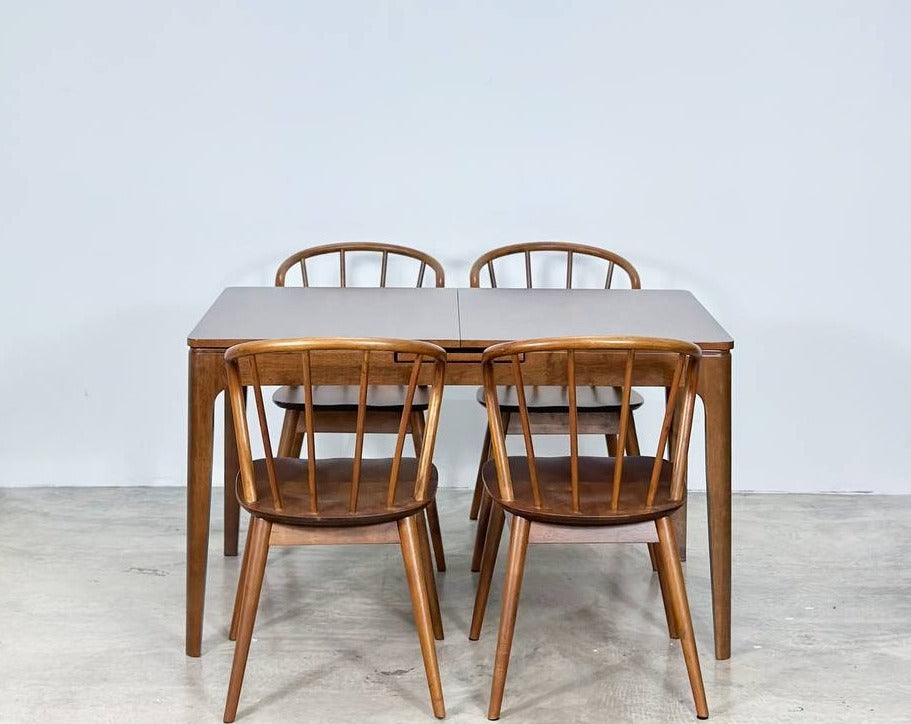 Pecan Extension 1.3m - 1.6m Dining Table with Harper Chair