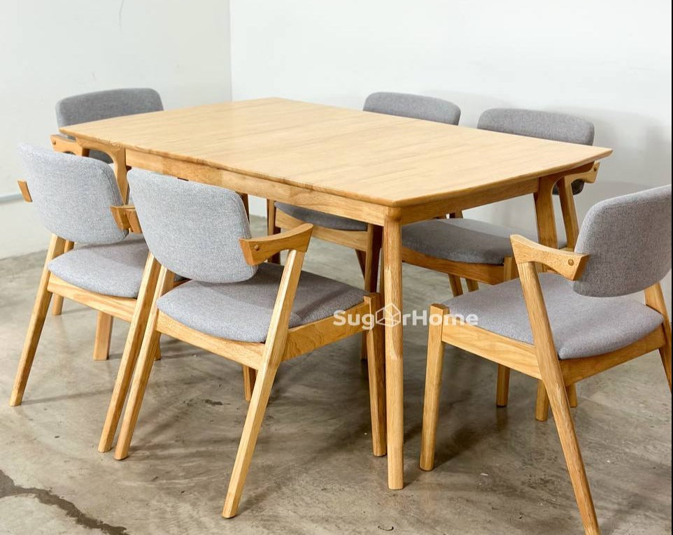Mila Extension 1.5M - 1.8M Dining Table with Zack Chair