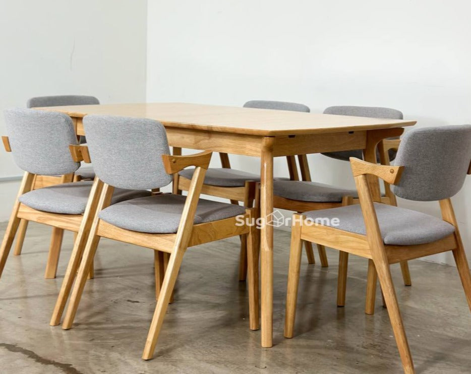 Mila Extension 1.5M - 1.8M Dining Table with Zack Chair