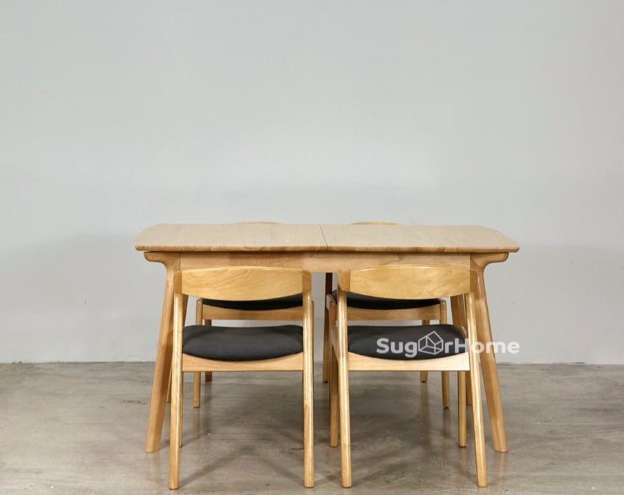 Mila Extension 1.5M - 1.8M Dining Table with Zara Chair