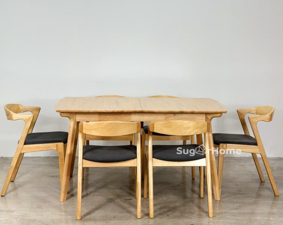 Mila Extension 1.5M - 1.8M Dining Table with Zara Chair