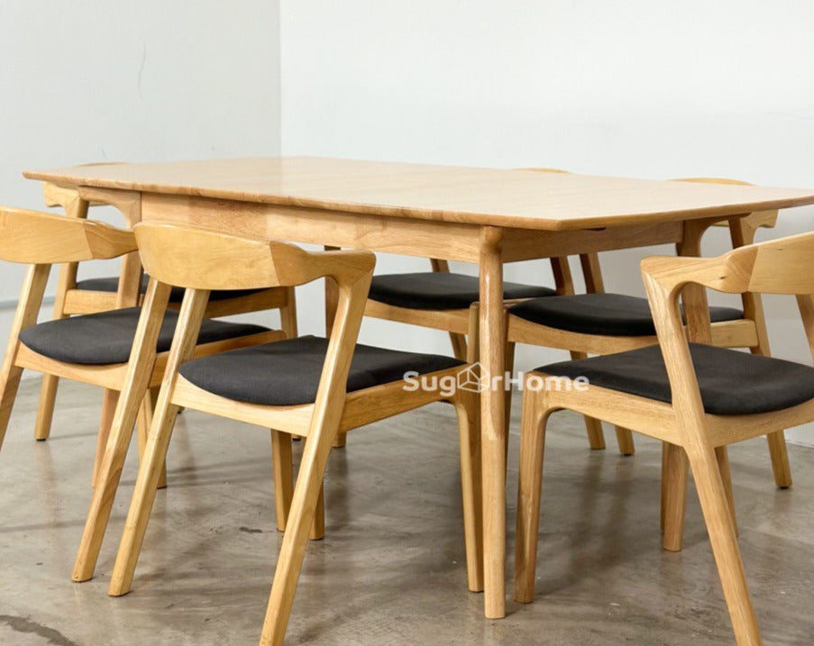 Mila Extension 1.5M - 1.8M Dining Table with Zara Chair