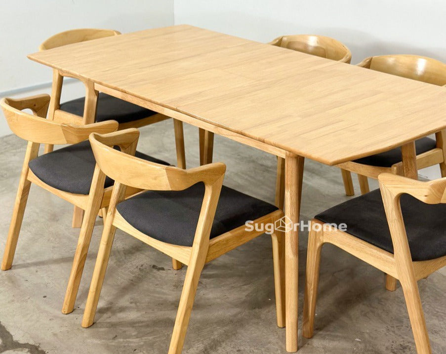 Mila Extension 1.5M - 1.8M Dining Table with Zara Chair