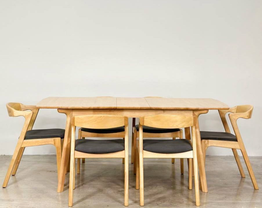 Mila Extension 1.5M - 1.8M Dining Table with Zara Chair