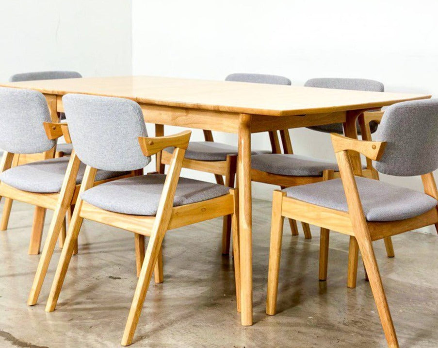 Mila Extension 1.5M - 1.8M Dining Table with Zack Chair