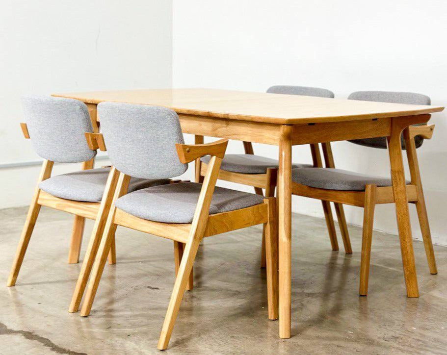 Mila Extension 1.5M - 1.8M Dining Table with Zack Chair