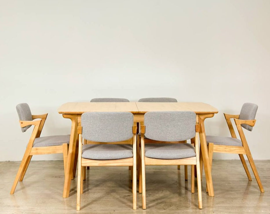 Mila Extension 1.5M - 1.8M Dining Table with Zack Chair