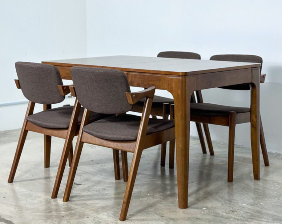 Pecan Extension Dining Table With Zack Chair