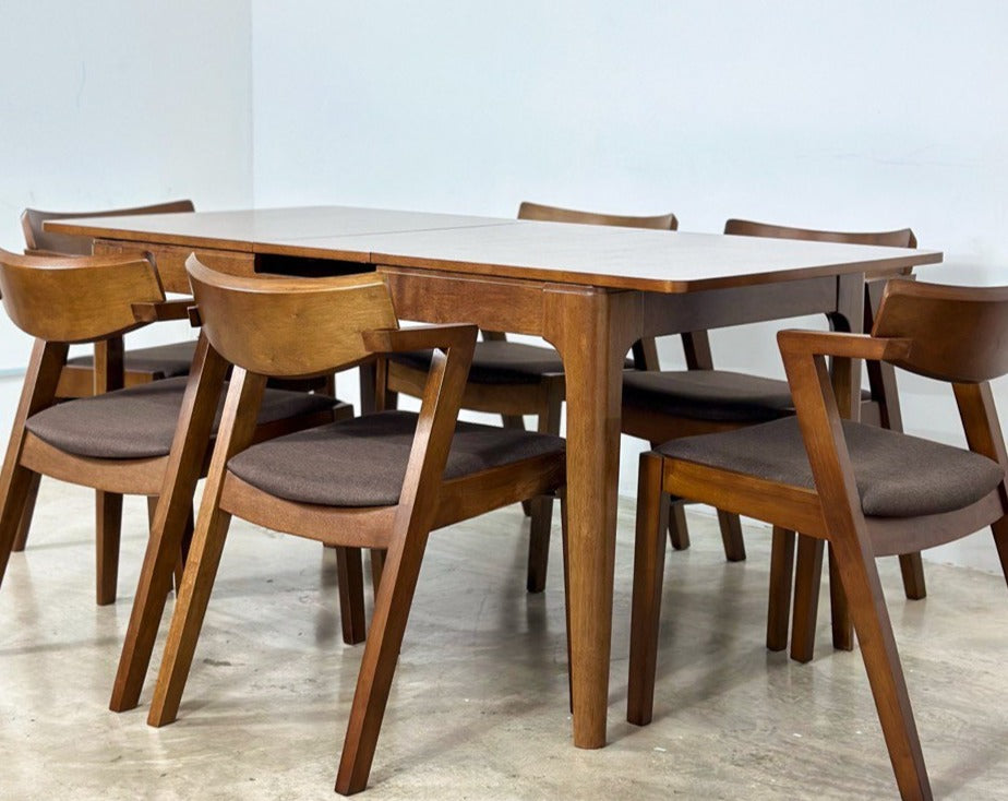 Pecan Extension Dining Table with Zoey Chair