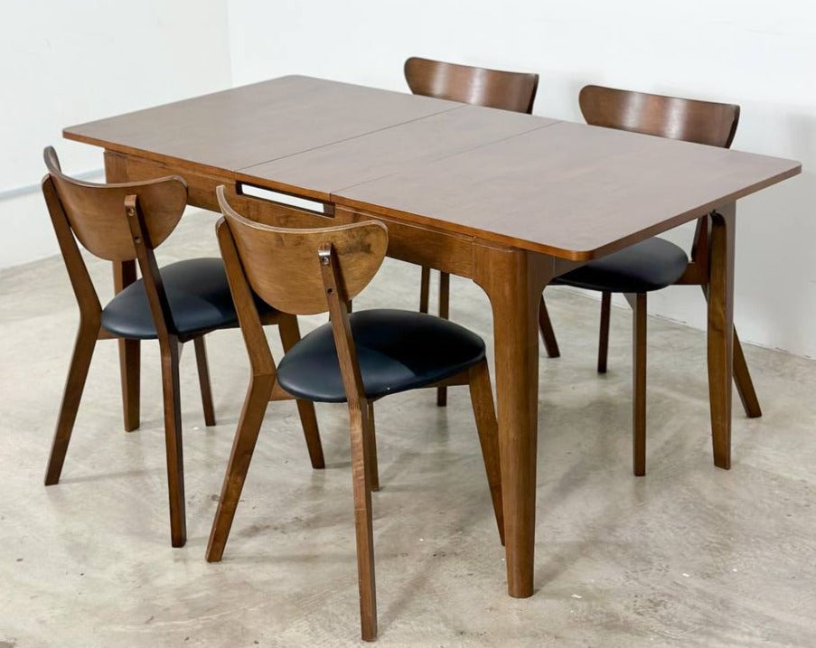 Pecan Extension Dining Table with Hazel Chair