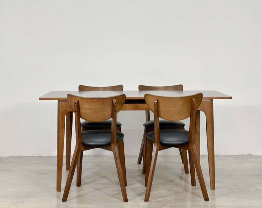 Pecan Extension Dining Table with Hazel Chair