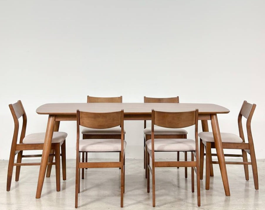 Chestnut 1.8m Dining Table in Medium Brown with Terra Chairs