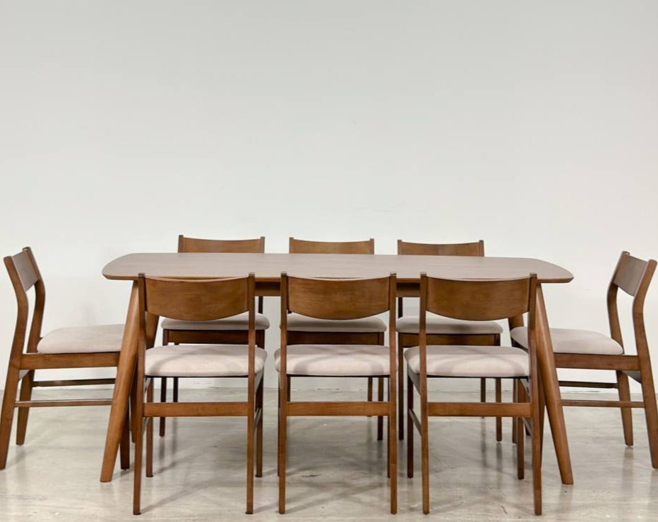 Chestnut 1.8m Dining Table in Medium Brown with Terra Chairs