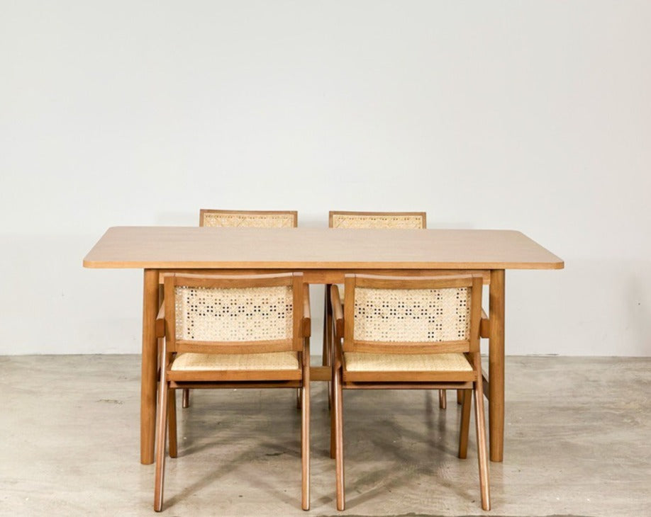 Micasa 1.8m Dining Table in Natural with Eleanor Chairs