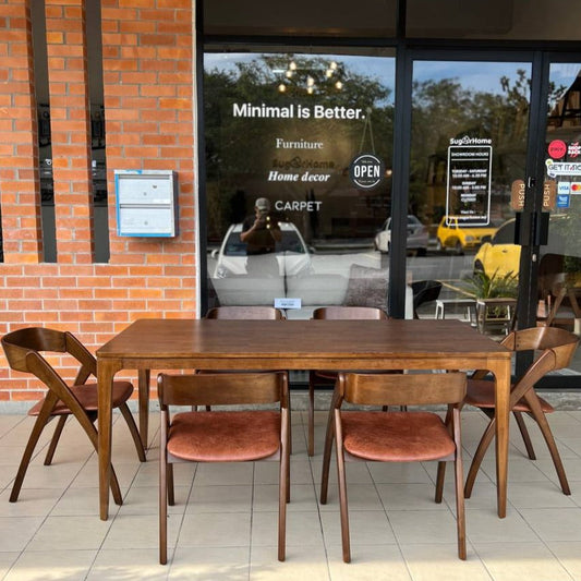 Arjuna 1.8m Dining Table with Atellia Chairs Set