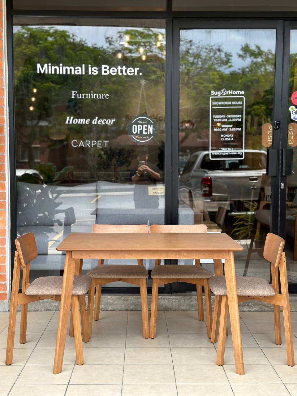 Ferrero 1.1m Japandi Dining Table Set