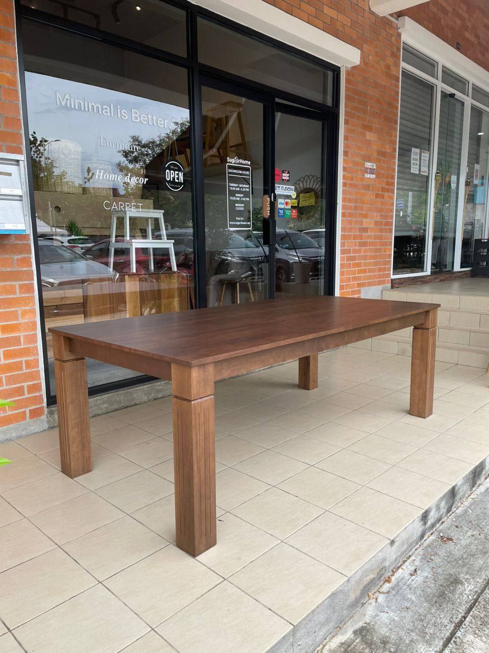 Kingsley 2.1m Solid Wood Dining Table with Mocha Chair